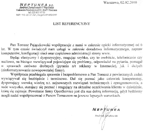 referencja pogotowia komputerowego